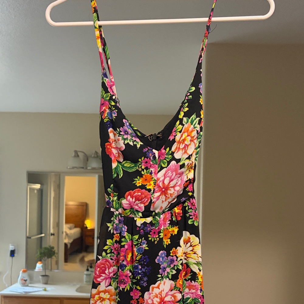 Floral Open Back Maxi Dress